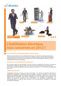 L`habilitation électrique, tous concernés en 2012