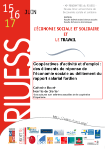 LlÉCONOMIE SOCIALE ET SOLIDAIRE ET LE TRAVAIL