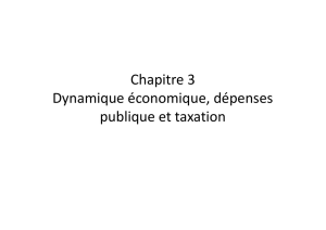 Chapitre 3 Dynamique économique, dépenses publique et taxation