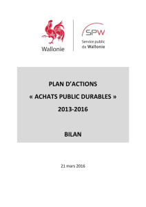 plan d`actions « achats public durables » 2013