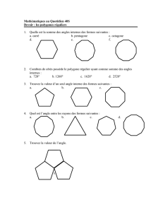 Mathématiques au Quotidien 40S Devoir : les polygones réguliers 1