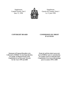 Gazette du Canada, 13 juin 1998 - Commission du droit d`auteur du