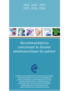 Recommandations concernant le dossier pharmaceutique du patient