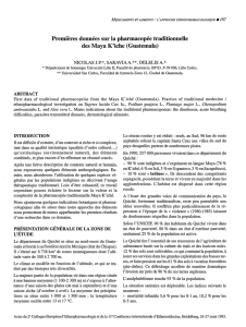 Premières données sur la pharmacopée traditionnelle des Maya K