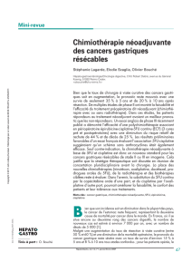 Mini-revue Chimiothérapie néoadjuvante des cancers gastriques