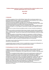 Problmes thiques poss par le recueil du consentement
