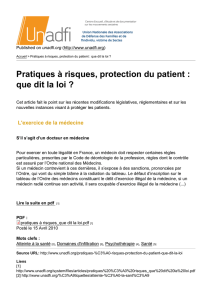Pratiques à risques, protection du patient : que dit la loi