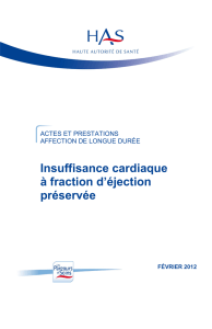 insuffisance cardiaque à fraction d`éjection préservée (Février 2012)