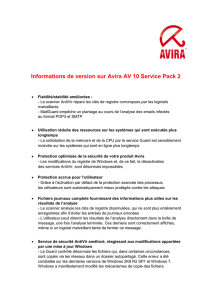Informations de version sur Avira AV 10 Service Pack 2