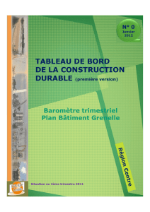 TABLEAU DE BORD DE LA CONSTRUCTION