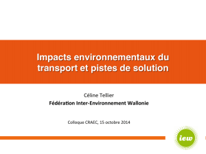 Impacts environnementaux du transport et pistes de solution