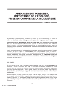 aménagement forestier, importance de l`écologie, prise en compte