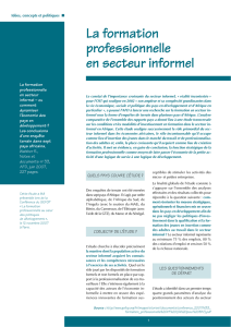 La formation professionnelle en secteur informel