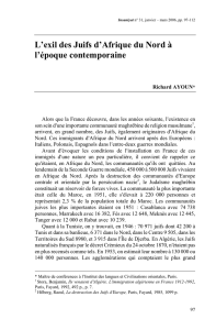 L`exil des Juifs d`Afrique du Nord à l`époque contemporaine