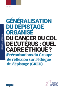 généralisation du dépistage organisé du cancer du col de l`utérus