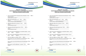 Questionnaire pour la scintigraphie osseuse (patients hospitalisés)