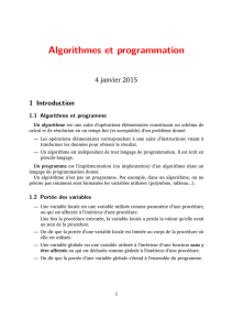 Algorithmes et programmation