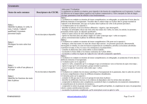 Grammaire Items du socle commun Descripteurs du CECRL