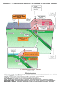 Schéma bilan - Le magmatisme en zone de subduction