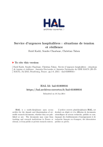 Service d`urgences hospitalières : situations de tension et