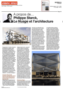 A propos de... Philippe Starck, Le Nuage et l`architecture