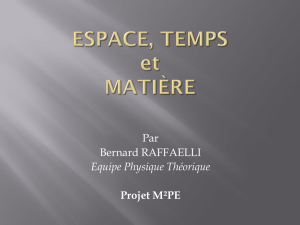 Espace + Temps Matière + Forces