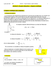 chimie 5 Oxydo-réduction : Aspect cinétique
