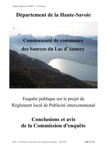RLPI : Conclusions et avis de la commission d`enquête