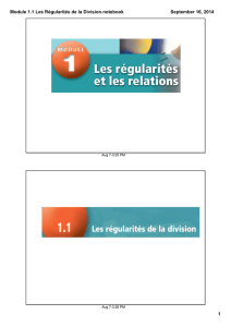 Module 1.1 Les Régularités de la Division.notebook