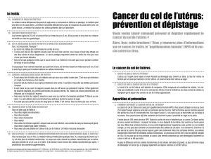 cancer du col de l`utérus: prévention et dépistage