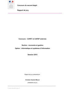 CAPET et CAFEP externes Section : économie et gestion Option