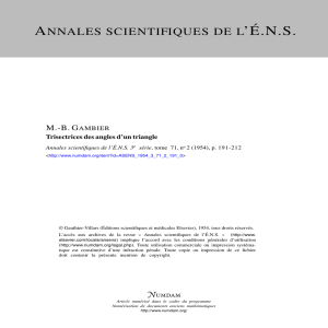 Trisectrices des angles d`un triangle