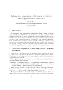 Optimal time computation of the tangent of a discrete curve