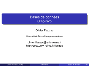Bases de données - LPRO ISVD - Université de Reims Champagne