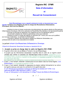 Note d`information et consentement RIC Rhumato