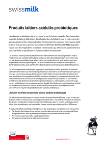 Produits laitiers acidulés probiotiques