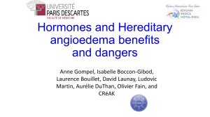 Hormone modulation in women with Hereditary angioedema