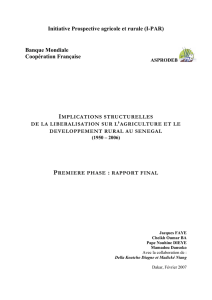 Implications structurelles de la libéralisation sur l - Isra-Bame