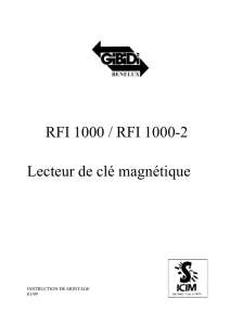 RFI 1000 / RFI 1000-2 Lecteur de clé magnétique