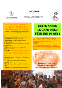 Café Philo Sophia Programme 2007-2008