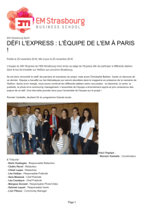 EM Strasbourg Spirit - Défi l`Express : l`équipe de l`EM à Paris !