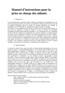 Manuel d`instructions pour la prise en charge des