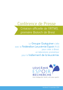 Conférence de Presse - Fédération Leucémie Espoir