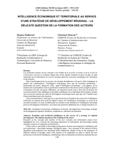 intelligence économique et territoriale au service d`une stratégie de