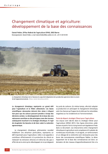 Changement climatique et agriculture: développement de la base