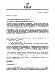 _ Trophées PME de l`Agglomération de Fribourg : Nos entreprises