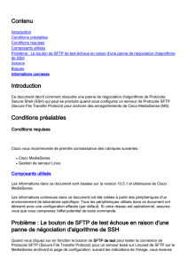 Problèmes avec le « SFTP de test » sur MediaSense