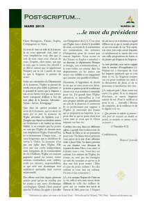La lettre du président (mars 2013)