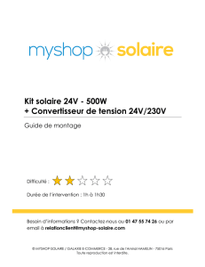 Kit solaire 24V - 500W + Convertisseur de tension 24V/230V