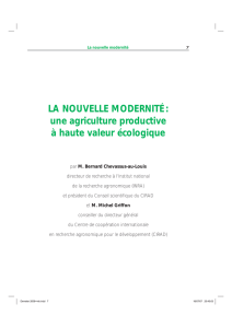 La nouvelle modernité : une agriculture productive